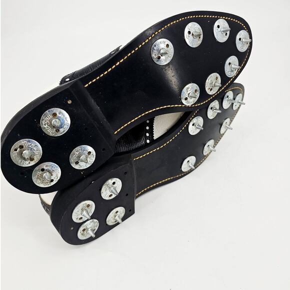 Vintage Pro-Shu Howard & Foster Black & White Leather Mens Golf Shoe 7N - Picture 7 of 11